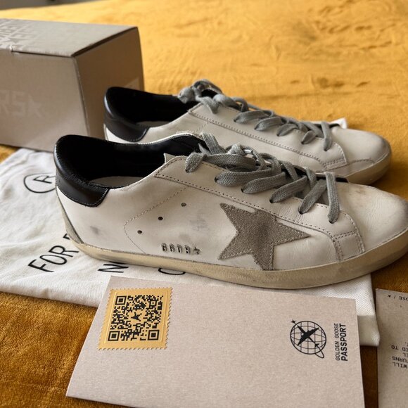 Golden Goose Women's Iconic Super-Star/black heel tab & metal stud lettering 41 - Picture 4 of 9